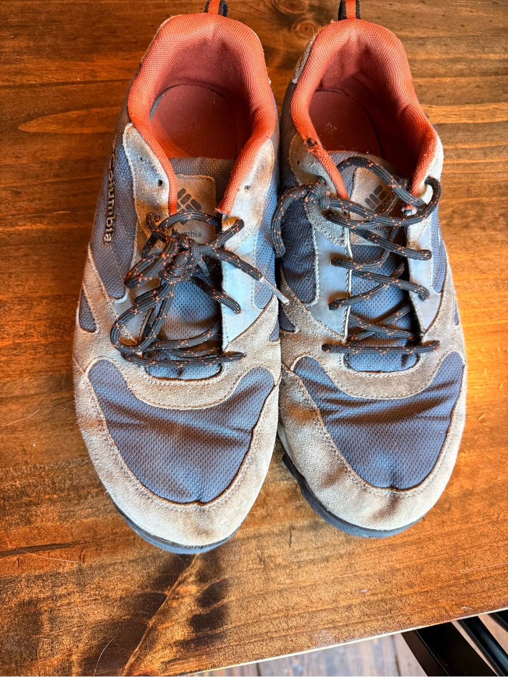 Columbia Men's Grey and Orange Trail Sneakers